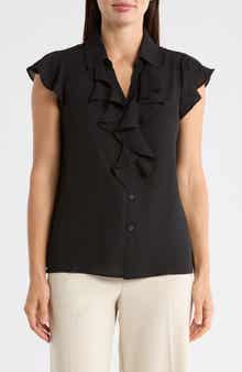 Calvin Klein Ruffle Cap Sleeve Top