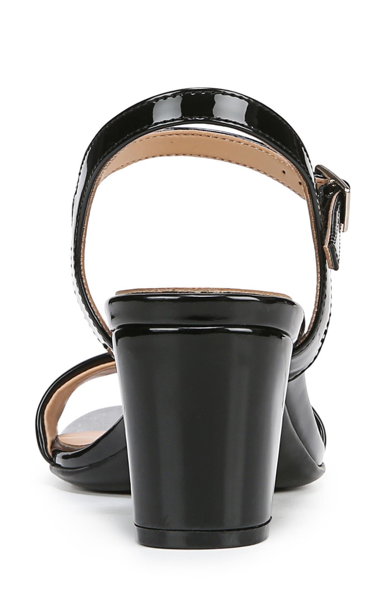 Naturalizer Bristol Ankle Strap Sandal - Wide Width Available, Alternate, color, Black Patent Faux Leather