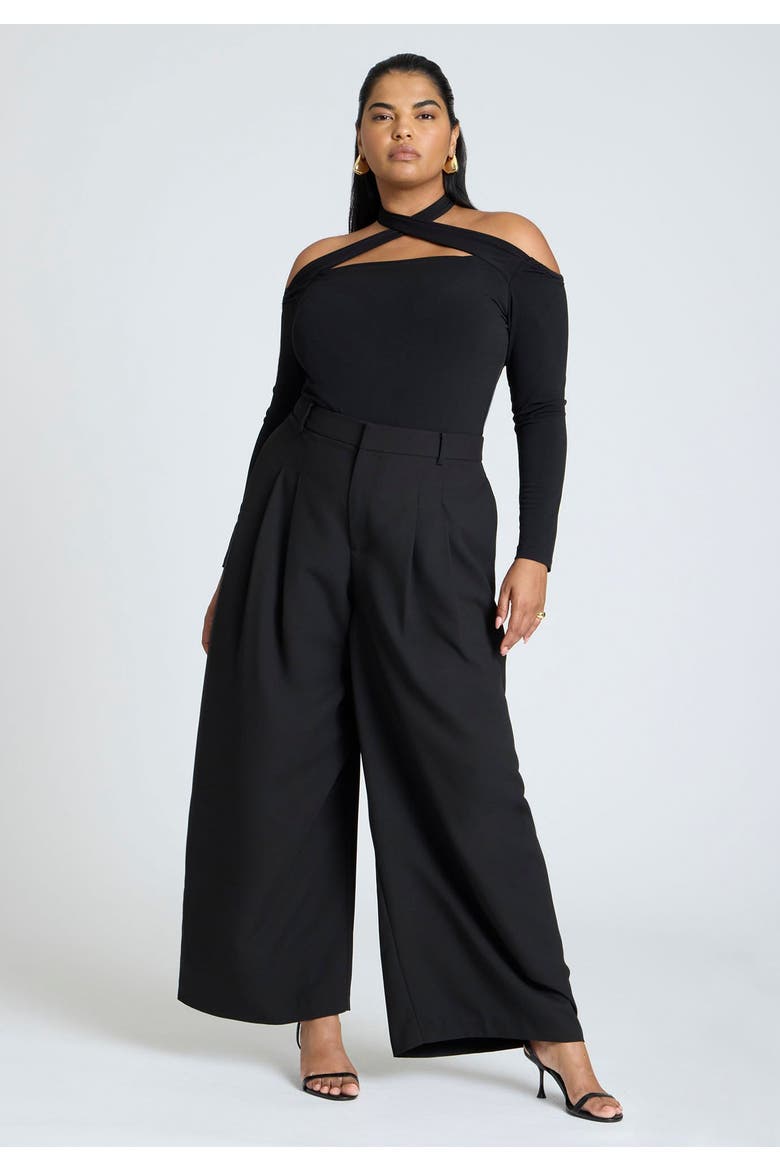 Cross Front Cut Out Top, Alternate, color, BLACK ONYX
