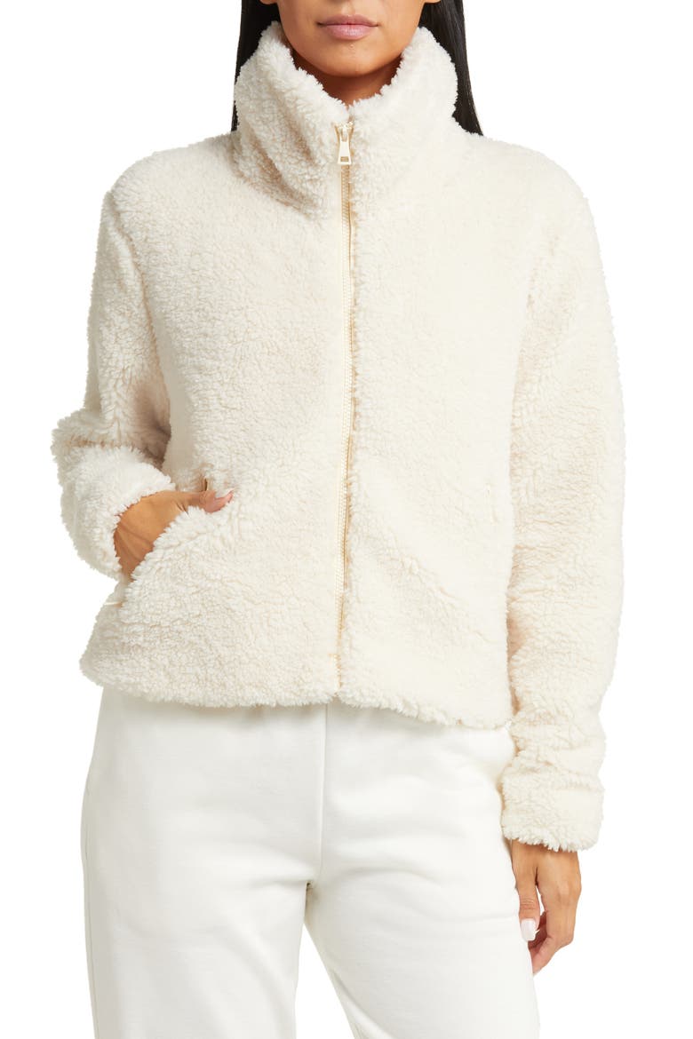 Faux Fur Zip Jacket, Alternate, color, IVORY