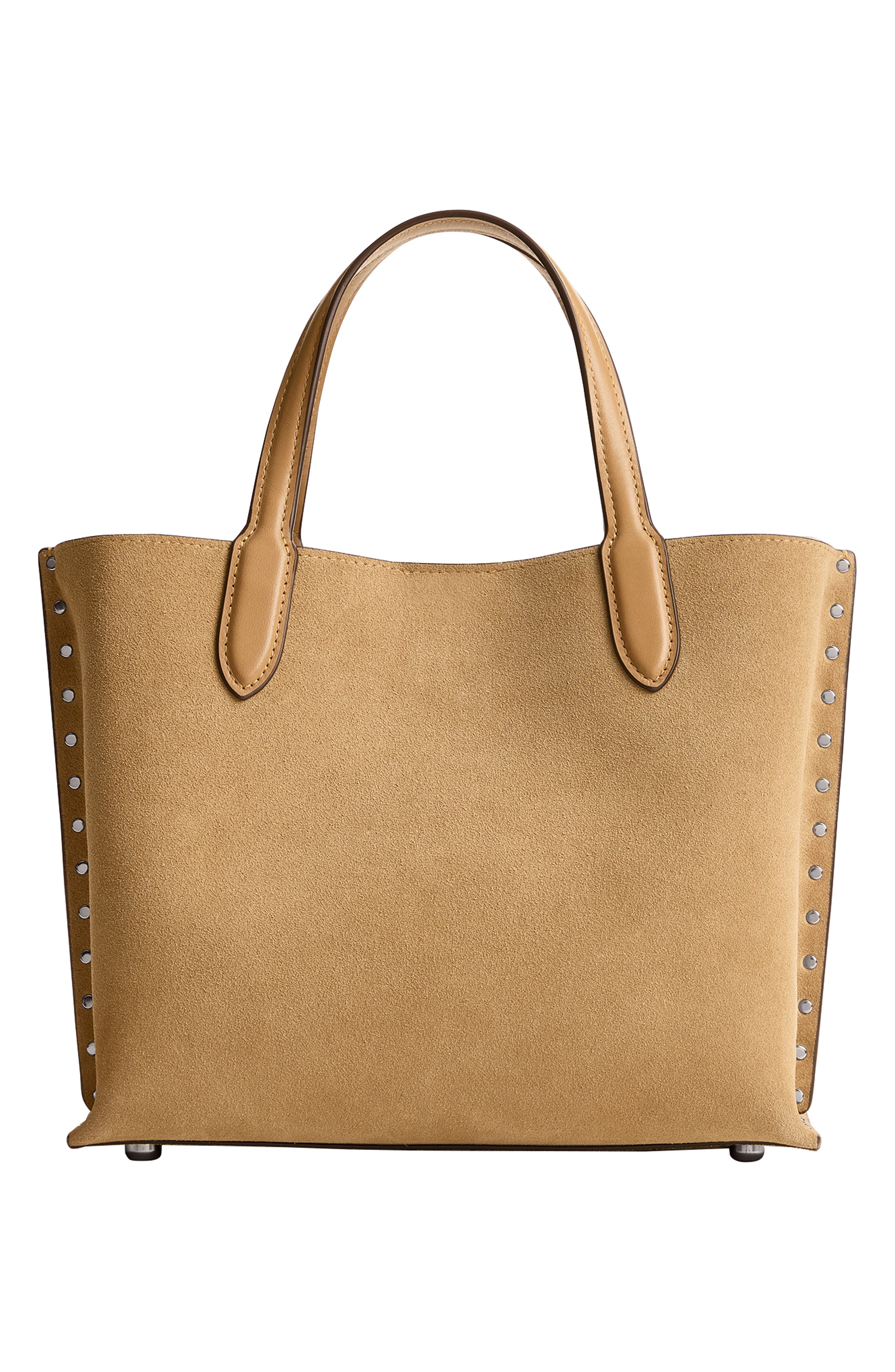 COACH Studded Mixed Leather Tote, Alternate, color, 