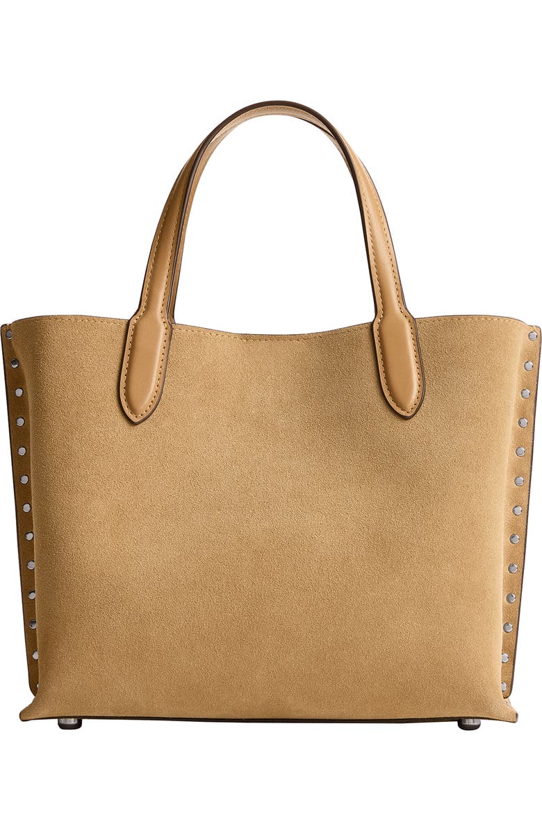 COACH Studded Mixed Leather Tote, Alternate, color,