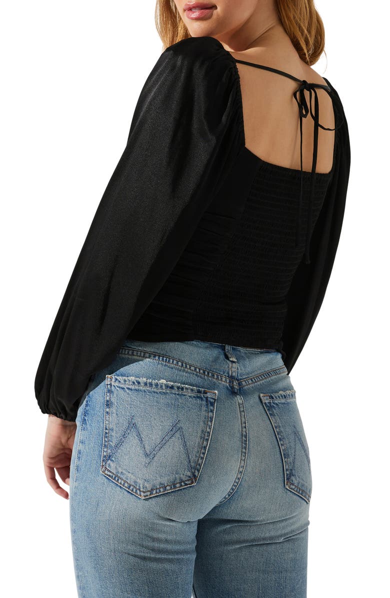 ASTR the Label Yamuna Crystal Trim Top, Alternate, color, Black