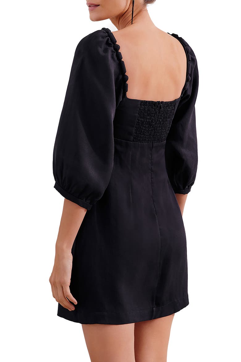 Isadora Solid Beaded Knot Cover-Up Dress, Alternate, color, BLACK