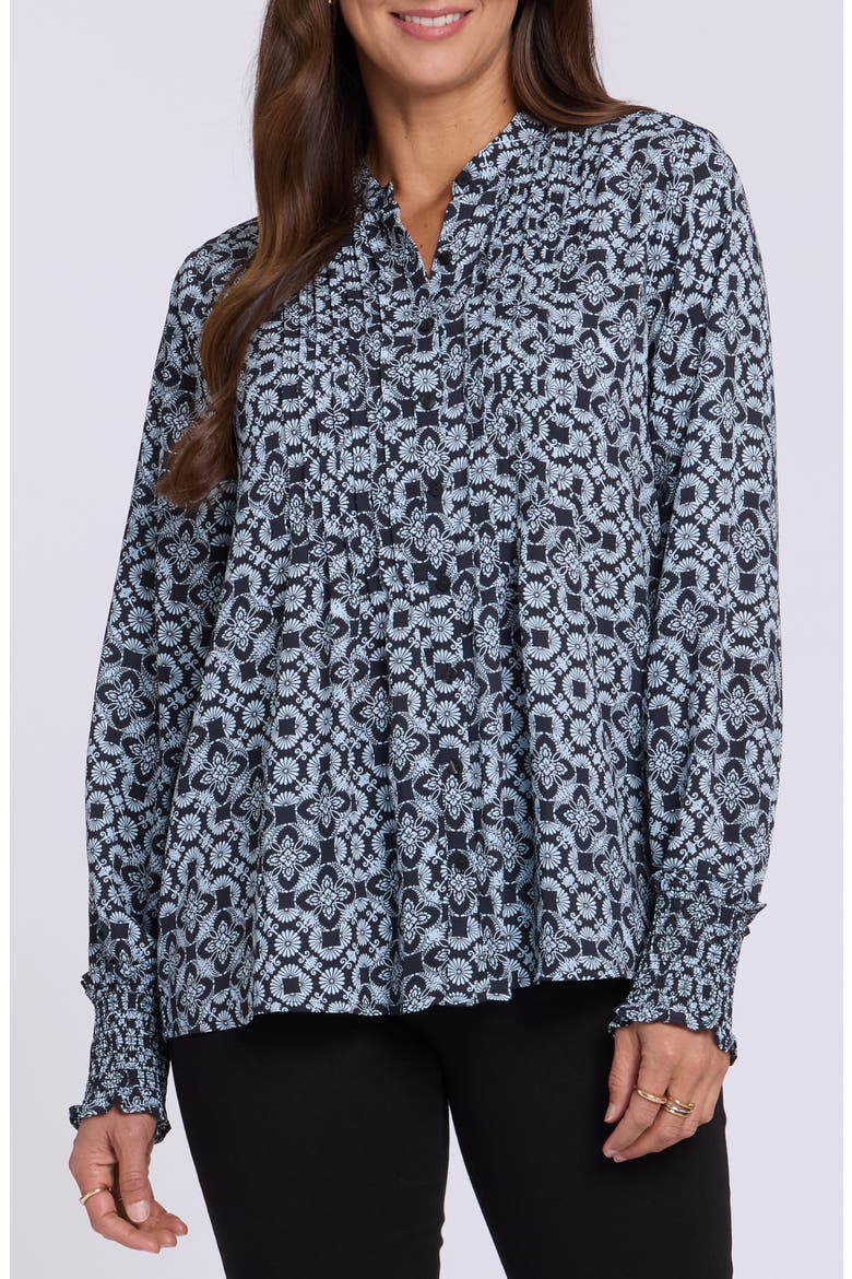 Pleated Peasant Blouse, Main, color, ANGELIKA NAVY