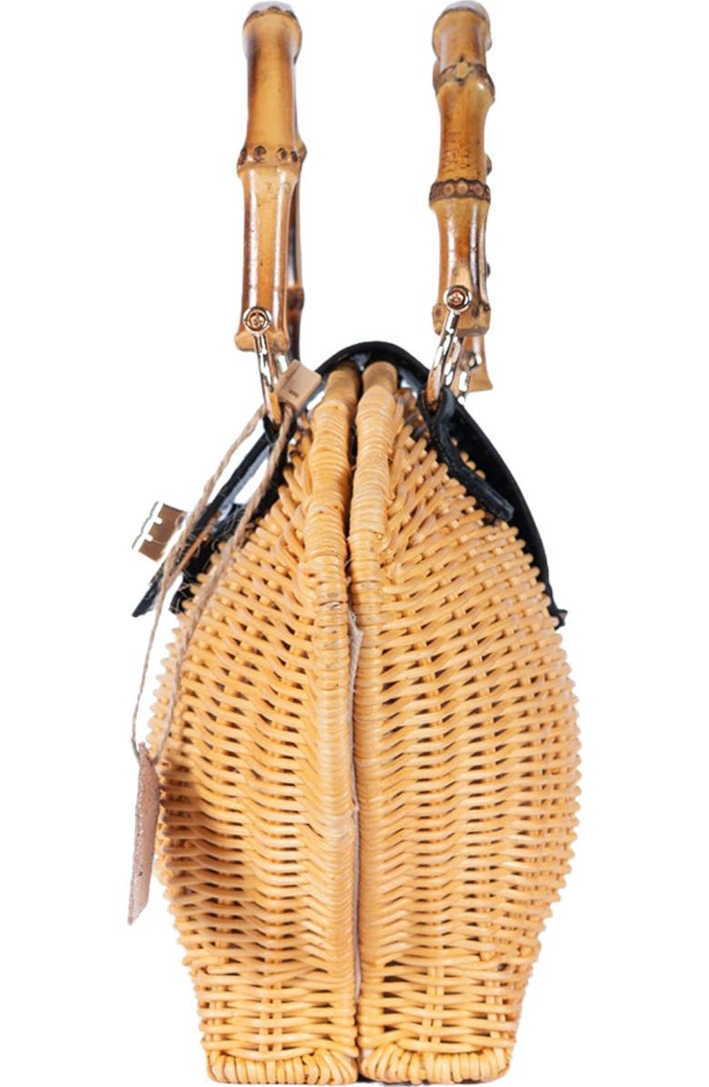 Jelavu Maree Handwoven Rattan Seashell Bag, Alternate, color, Black