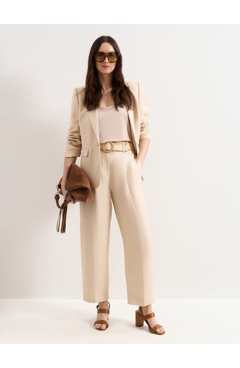 Phase Eight Elena Linen Blend Single Breasted Blazer, Alternate, color, Neutral