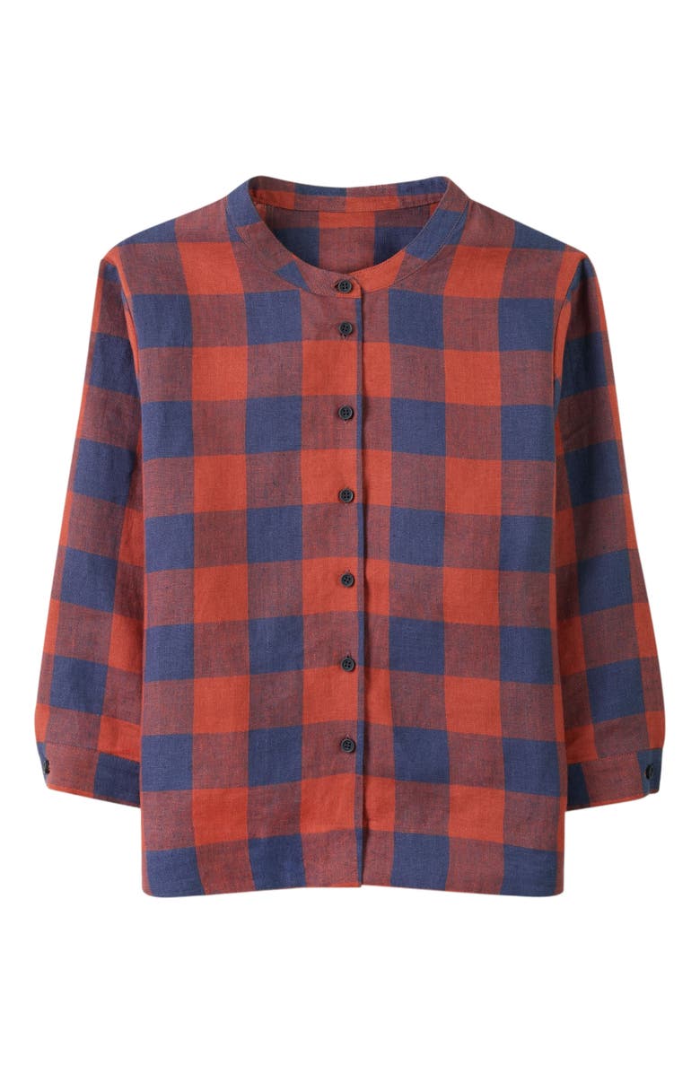 Celtic & Co. Check Swing Blouse, Alternate, color, Rust / Navy Check