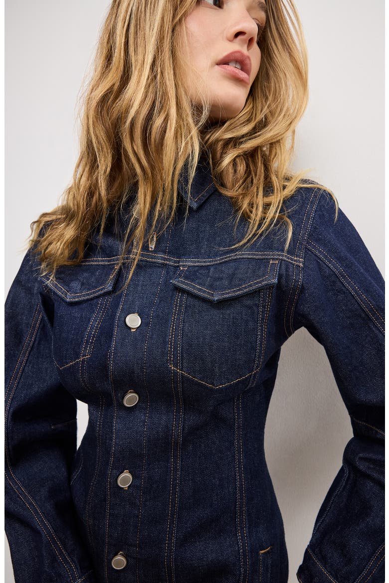 Long Sleeve Denim Minidress, Alternate, color, INDIGO982
