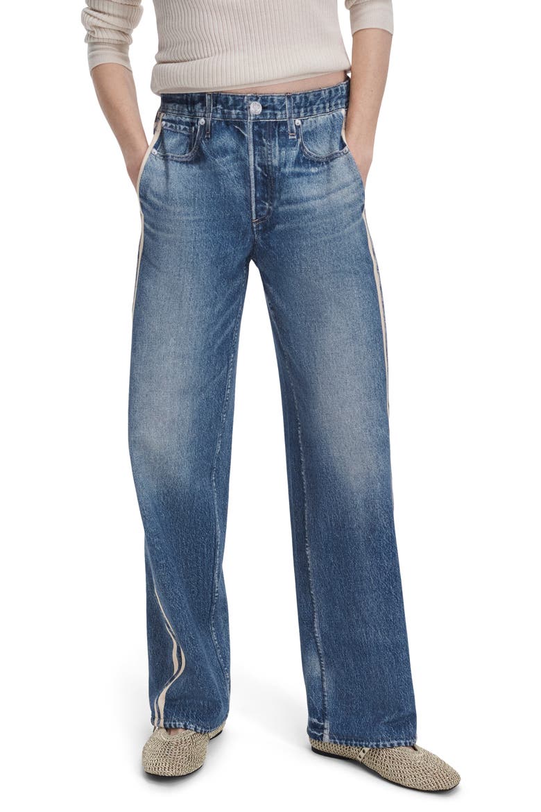 rb Miramar Track Stripe Cotton Terry Sweatpant Jeans, Main, color, SUTTON