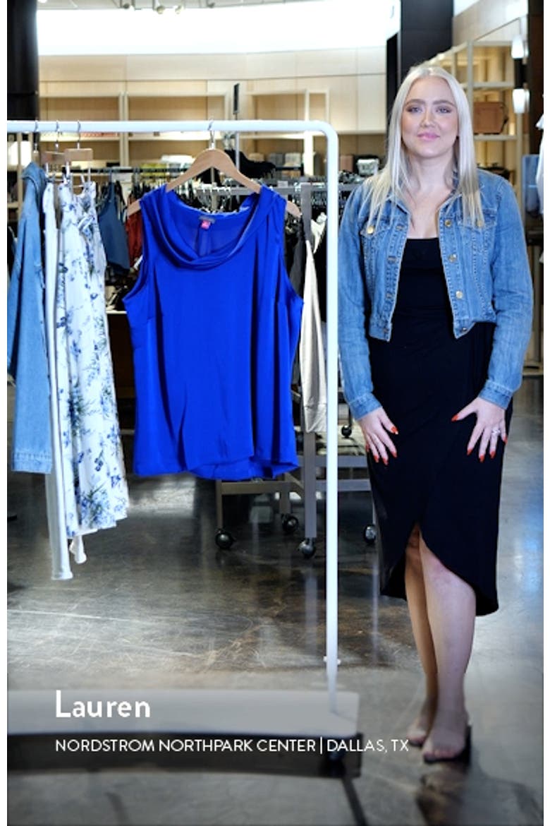 Cowl Neck Sleeveless Satin Top video