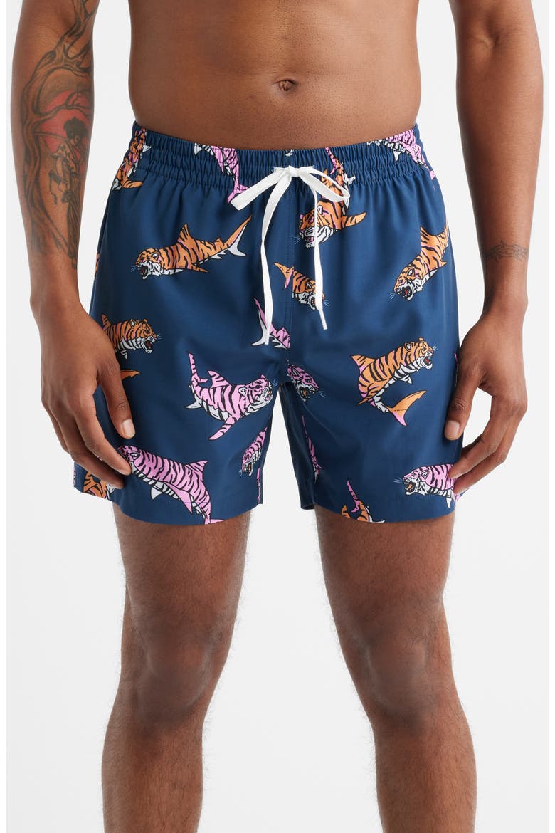 The King of the Seas Classic Lined 5.5-Inch Swim Trunks, Main, color, NAVY