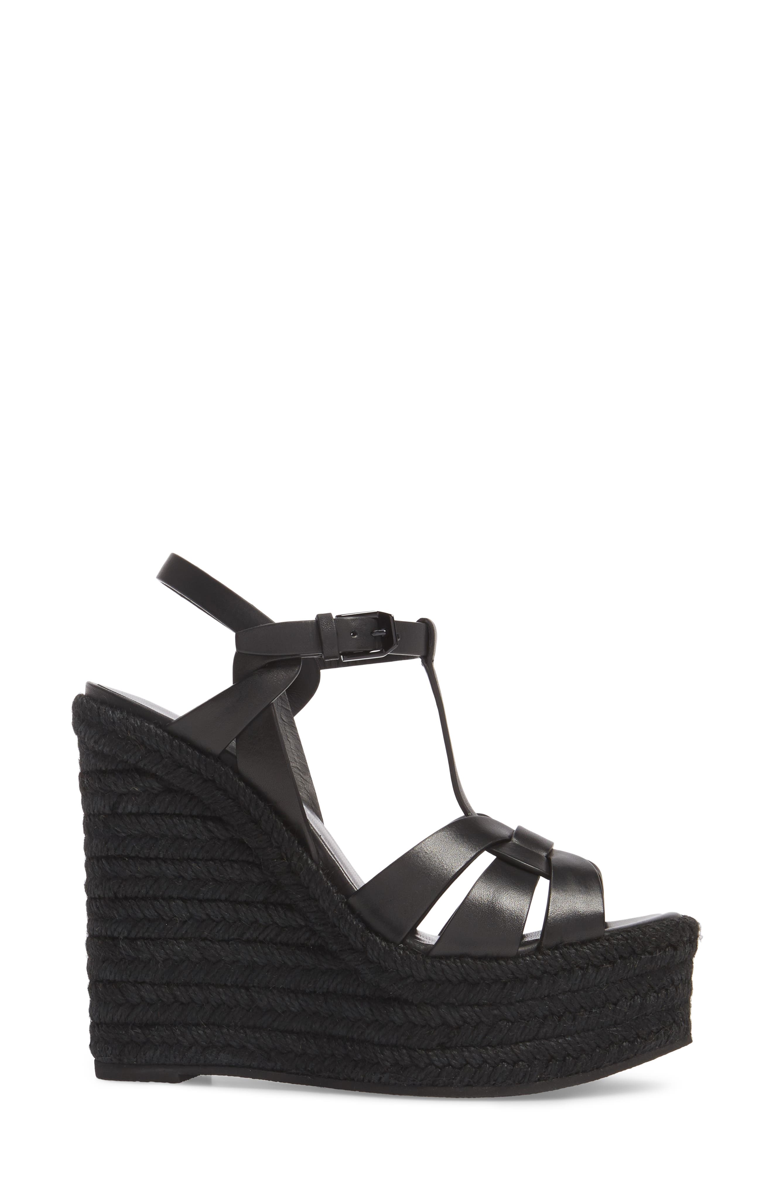 Saint Laurent Tribute Espadrille Wedge, Alternate, color, 
