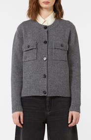 Weekend Max Mara Olbia Virgin Wool Crewneck Cardigan