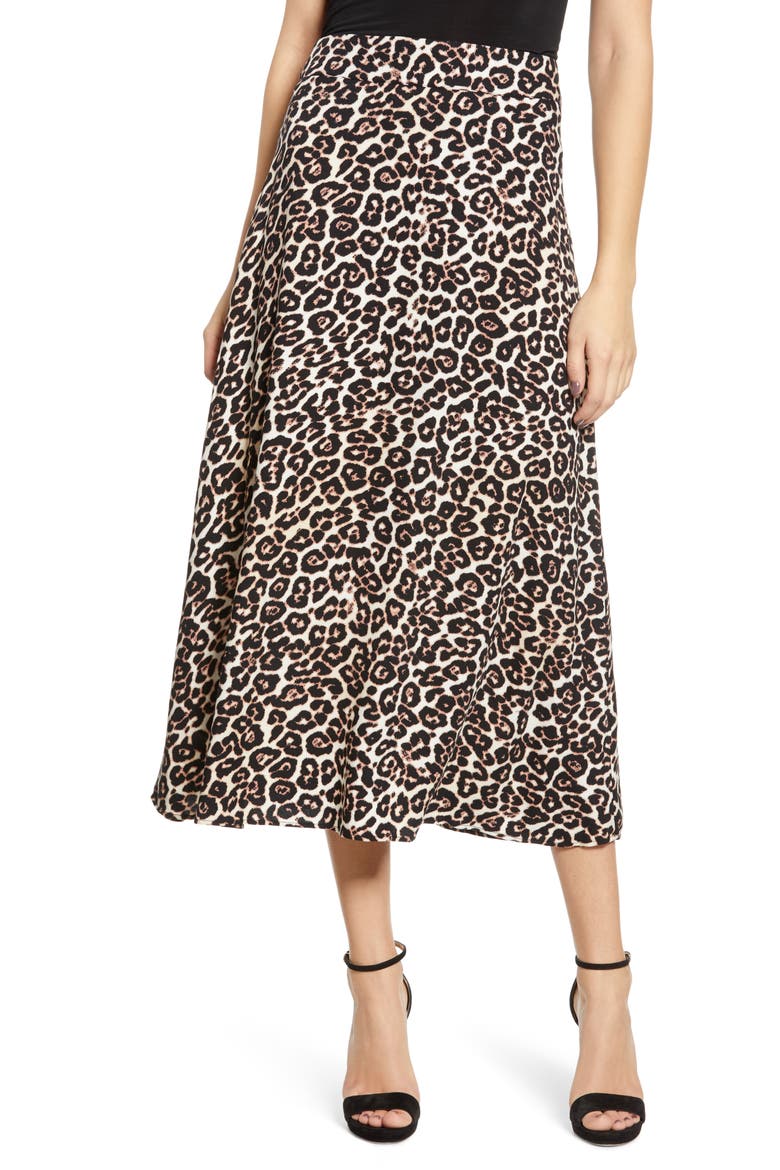 Kiwi Midi Skirt, Main, color, LEOPARD