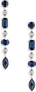 VALANI ATELIER Floating Sapphire & Diamond Linear Earrings