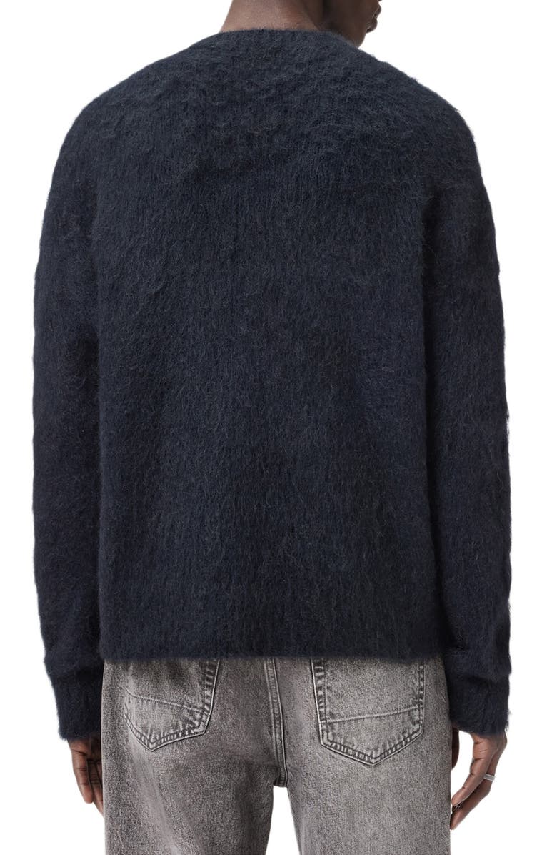 AllSaints Coby Crewneck Wool & Mohair Sweater, Alternate, color, Ink Blue