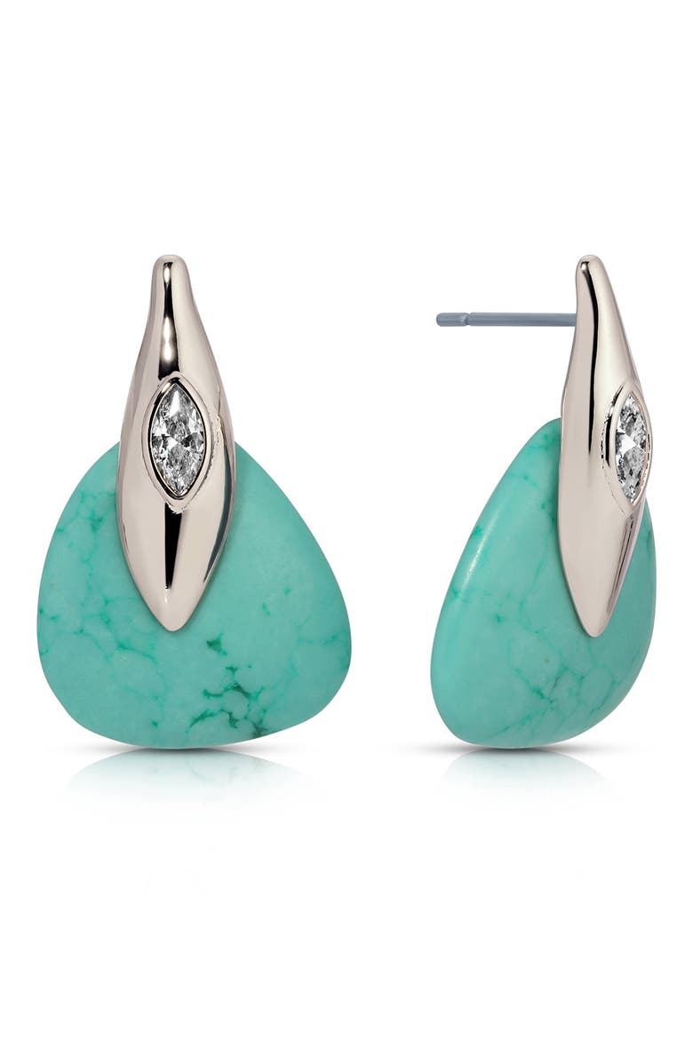 Solstice Earrings, Alternate, color, TURQUOISE AND SILVER