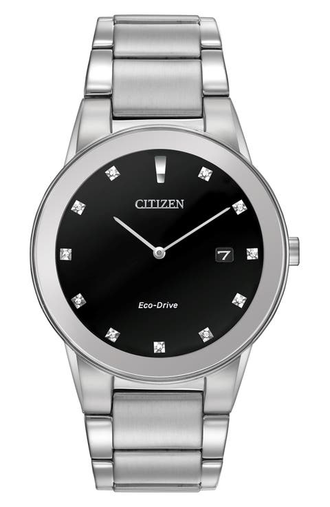 Axiom Eco-Drive Diamond Bracelet Watch, 40mm