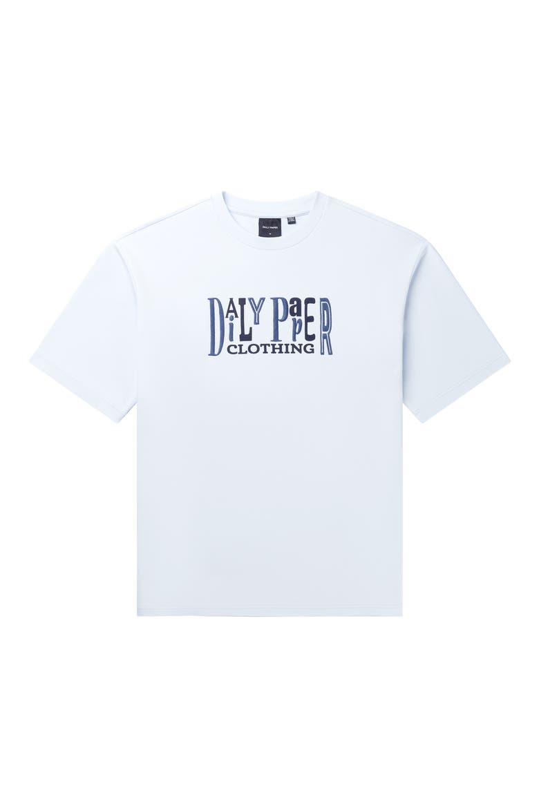 Embroidered Cotton Graphic T-Shirt, Main, color, HALOGEN BLUE