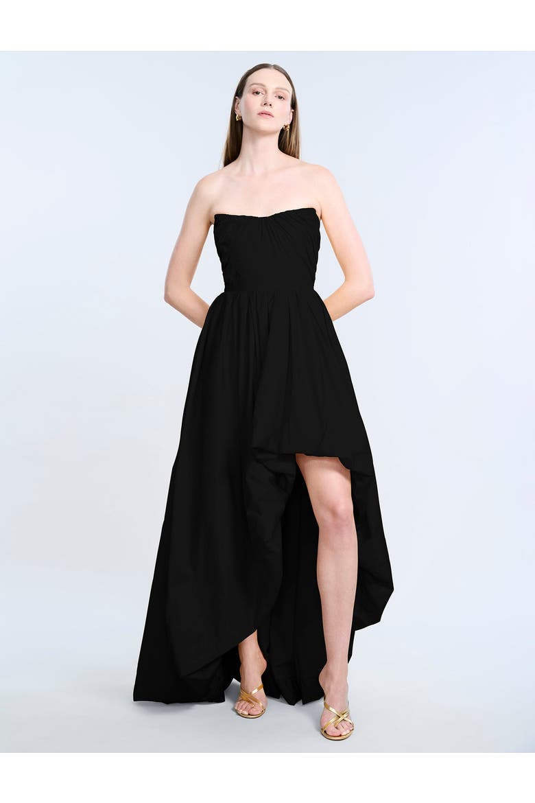 High Slit Ball Gown, Alternate, color, Black