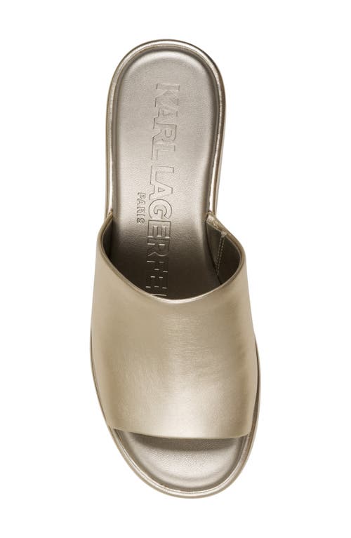 Karl Lagerfeld Paris Calvina Platform Wedge Sandal In White Gold