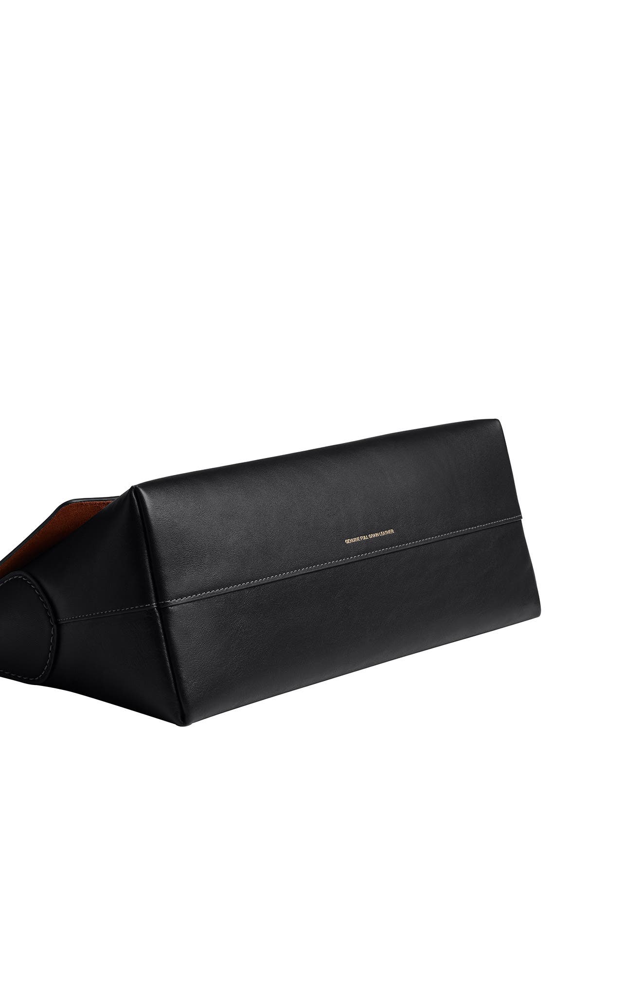 COACH Chelsea 30 Natural Grain Leather Shoulder Bag, Alternate, color, Black