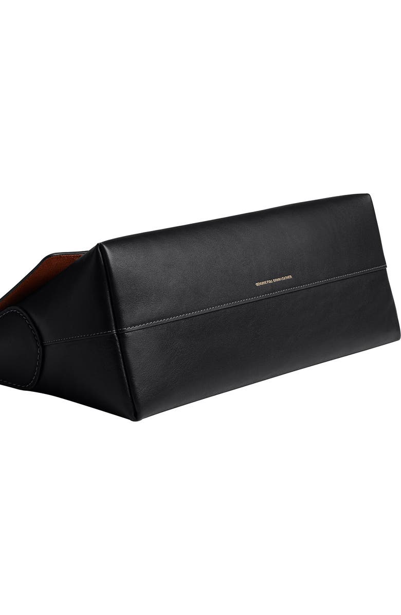 COACH Chelsea 30 Natural Grain Leather Shoulder Bag, Alternate, color, Black