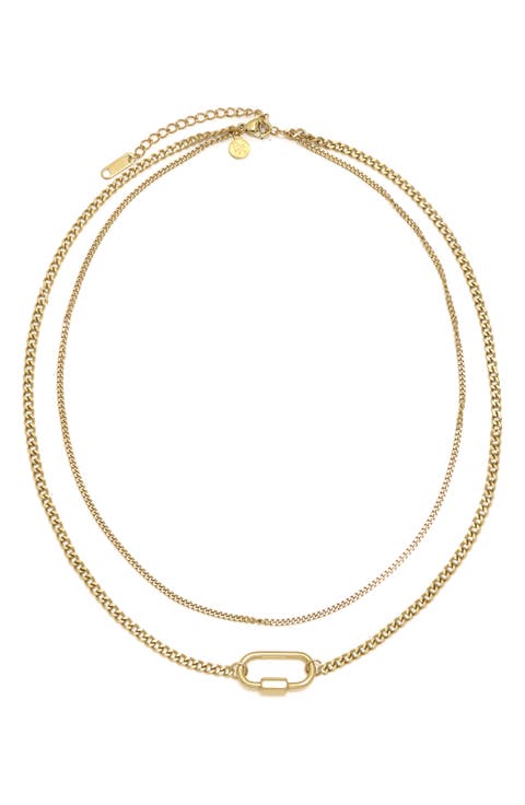Layered Carabiner Pendant Necklace
