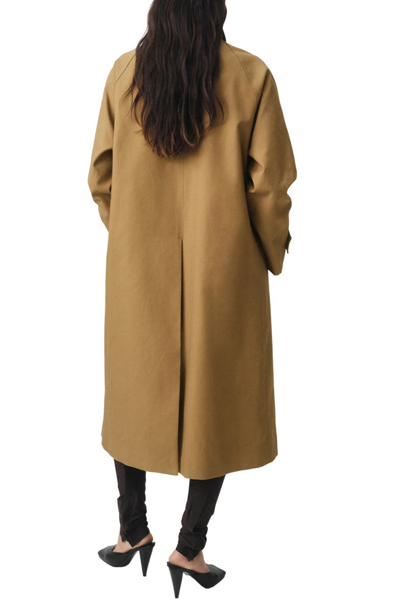 MANGO Selection Longline Cotton Trench Coat, Alternate, color, Tobacco Brown