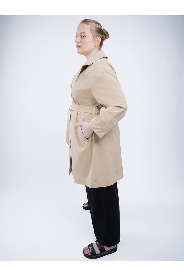 Tech Twill Trench Coat Plus Size, Alternate, color, Stone
