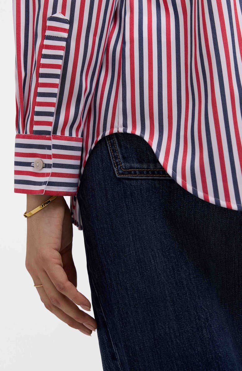Foxcroft Stripe Boyfriend Button-Up Shirt, Alternate, color, 