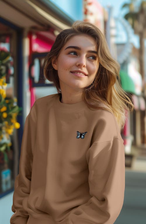 Dalix Womens Butterfly Heavyweight Relaxed Sweatshirt