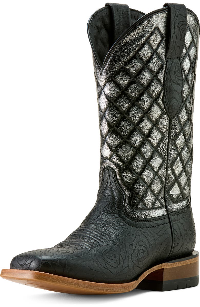 Ariat Frontier Wittman Diamond Quilt Leather Boot, Alternate, color, Black