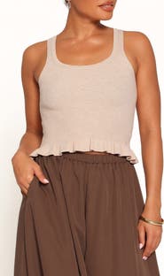 Petal & Pup Bernice Ruffle Hem Crop Sweater Tank