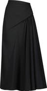 Lela Rose Cotton Poplin Draped Bubble Skirt