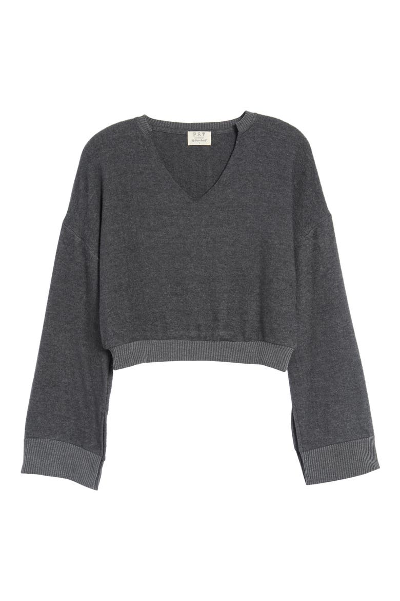 Bell Sleeve Sweater, Alternate, color, CHARCOAL