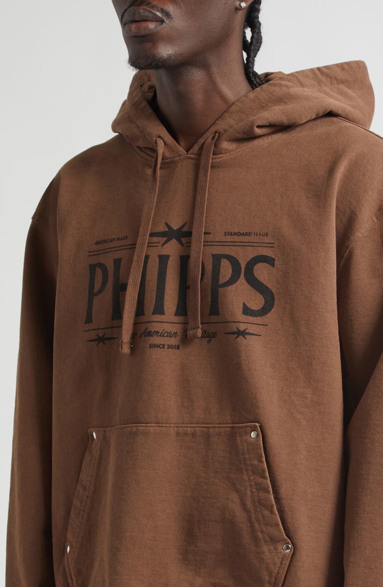 PHIPPS Studded Logo Graphic Hoodie, Alternate, color, Brown