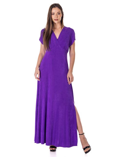 Elevate by 24seven Womens Cap Sleeve Slinky Knit Maxi Dress