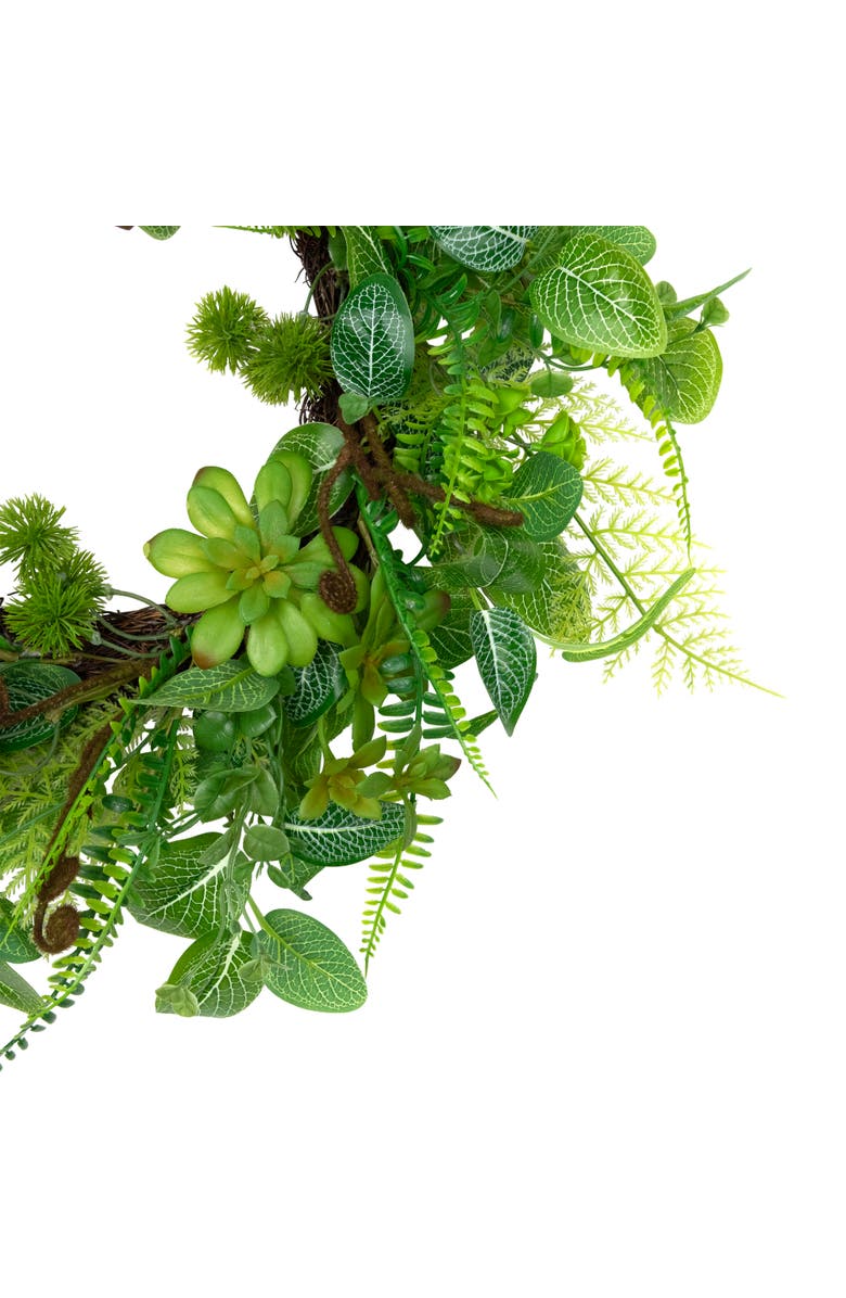 Northlight Maidenhair Fern and Foliage Spring Wreath 24-Inch, Alternate, color, Green
