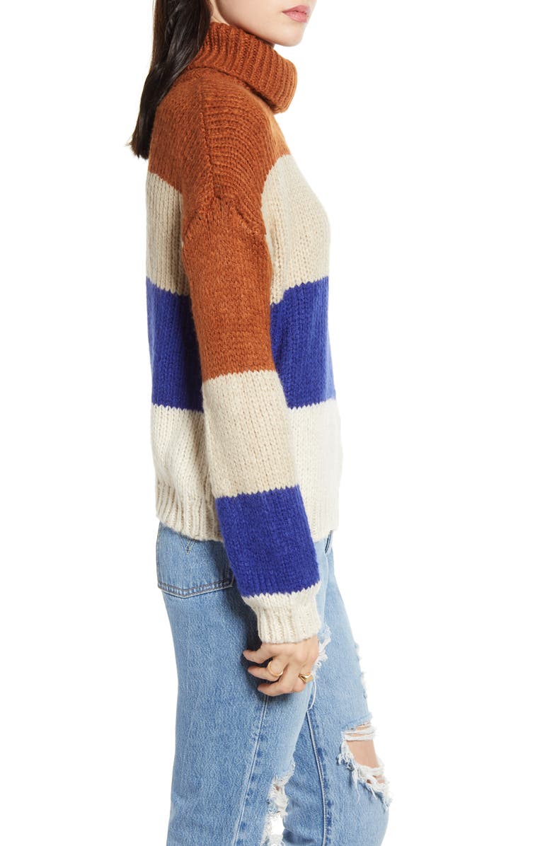 Woven Heart Stripe Turtleneck Sweater, Alternate, color,