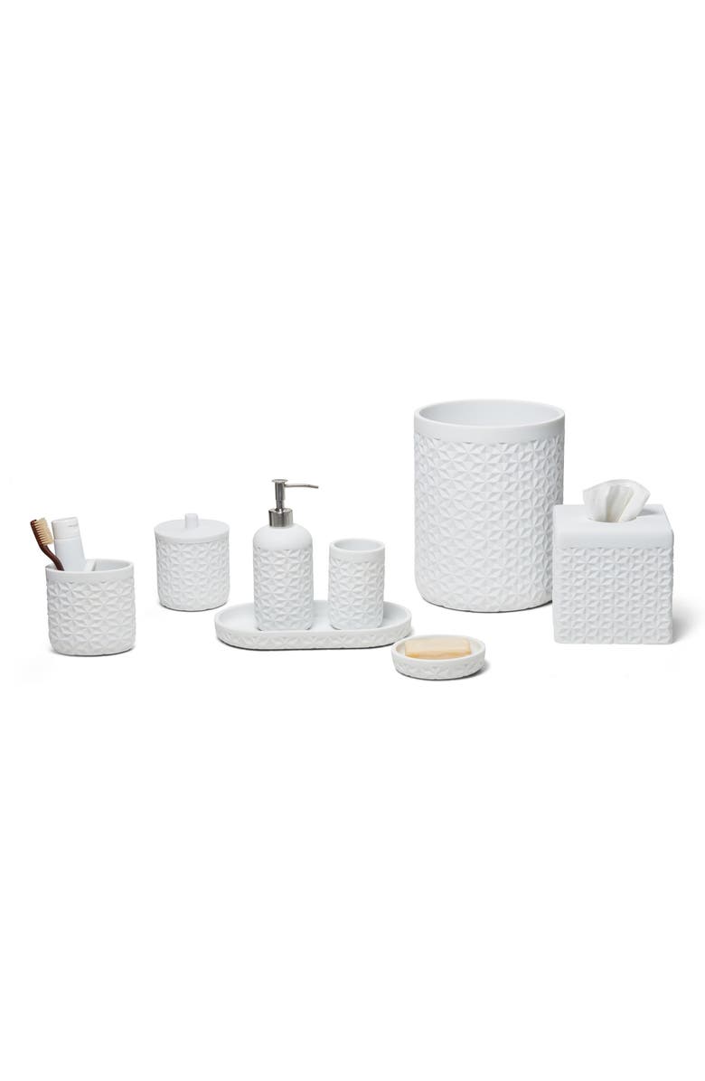 ROSELLI TRADING COMPANY Quilted 8-Piece Bath Accessory Set, Main, color, White