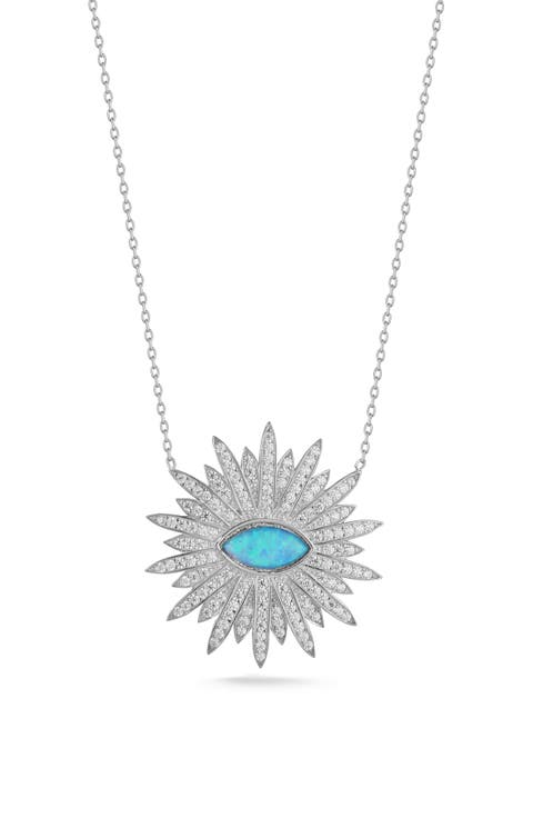 Pavé Evil Eye Pendant Necklace
