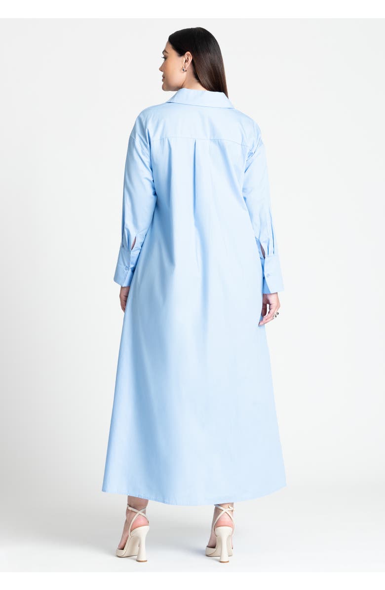 ELOQUII Collared Maxi Shirt Dress, Alternate, color, Open Air
