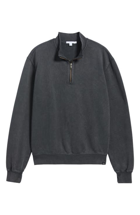 Zack Loose Fit Mineral Wash Quarter Zip Sweatshirt