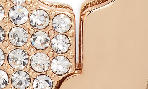 Open Edit Pavé Rectangle Huggie Hoop Earrings In Gold