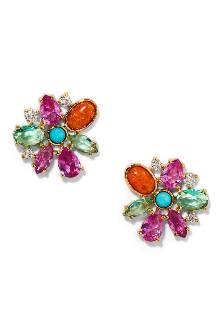Frieda Floral Stud Earrings, Main, color, GOLD