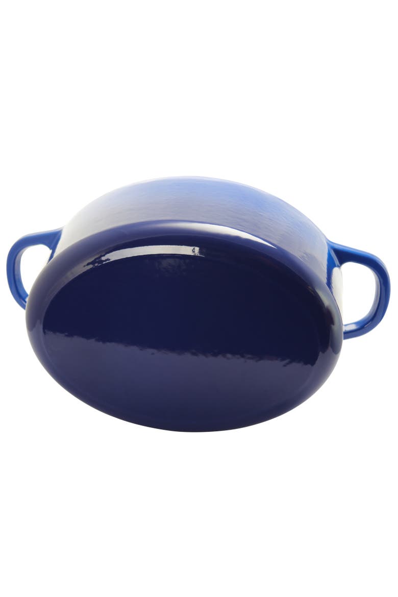 7 Quart Enameled Cast Iron Oval Dutch Oven, Alternate, color, Blue