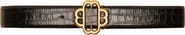 maje Croc-effect Leather Double M Belt