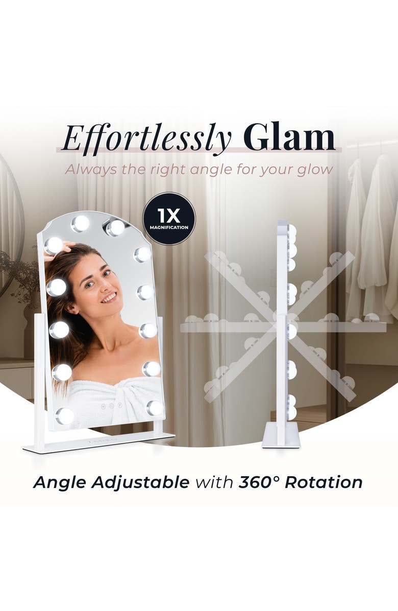 Zadro Scalloped Edge Hollywood LED Vanity Mirror, Alternate, color, White